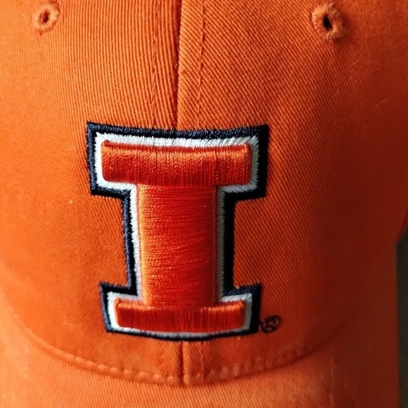 Illinois Fighting Illini Hat Baseball Dad Cap Orange Blue I Logo Adjustable OSFA - Picture 4 of 11